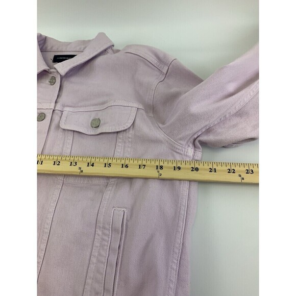 J Crew Garment Dyed Denim Jacket Pink Cropped L7219 Button Collared Women Medium - Picture 7 of 12